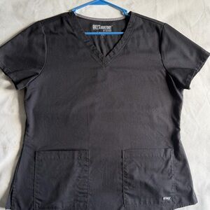 Grey's Anatomy Women's Black Scrub Top- Large